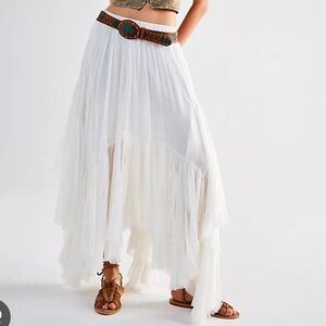Free People White Maxi Skirt